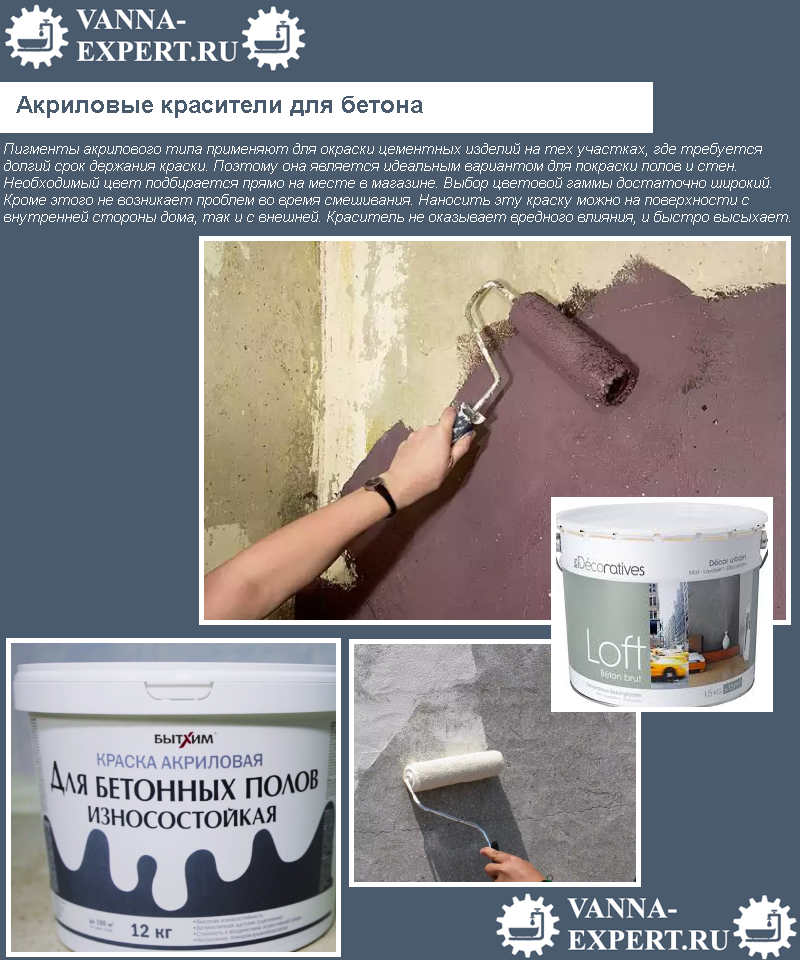 Акриловые красители для бетона