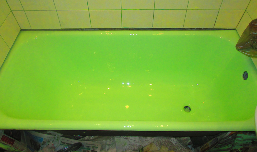 Цветная ванна, реставрация ванн жидким акрилом
