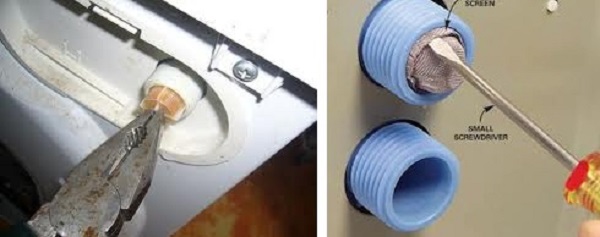 Фильтр может быть установлен в виде сеточки в шланге, либо в корпусе стиральной машинки
