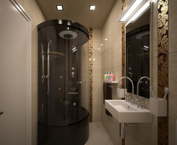 Душевая кабина в маленькой ванной комнате — оптимальное решение в этом случае, поскольку она компактная и функциональная