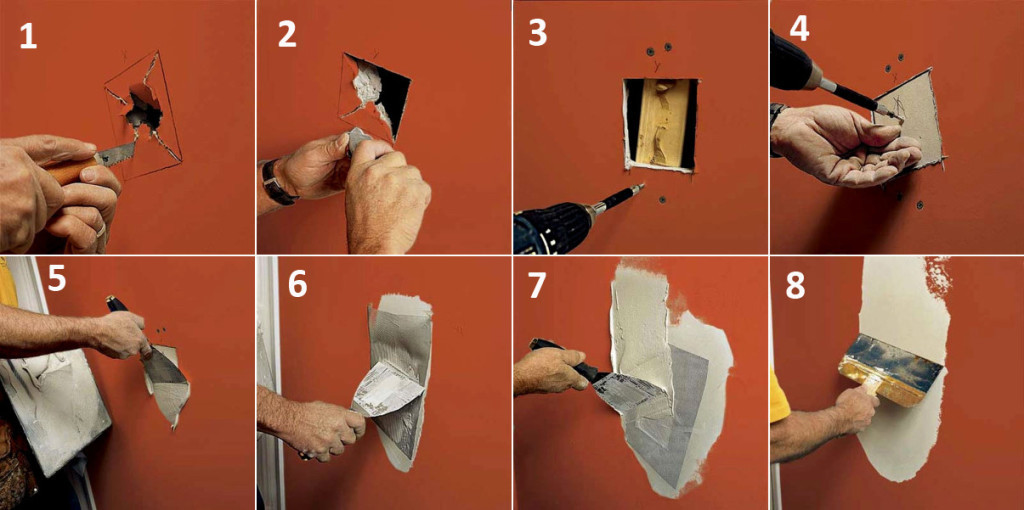 Как отремонтировать стену из гипсокартона