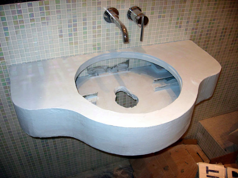 Столешница из гипсокартона в ванной под раковину своими руками