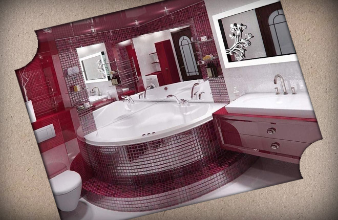 Бордовая ванная комната: дизайнерские идеи, сочетание цветов и оттенков, особенности, мебель, сантехника, освещение, фото