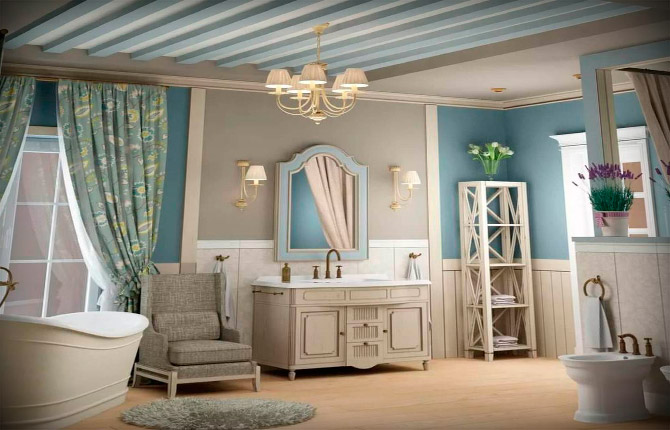 Особенности стиля прованс в ванной комнате