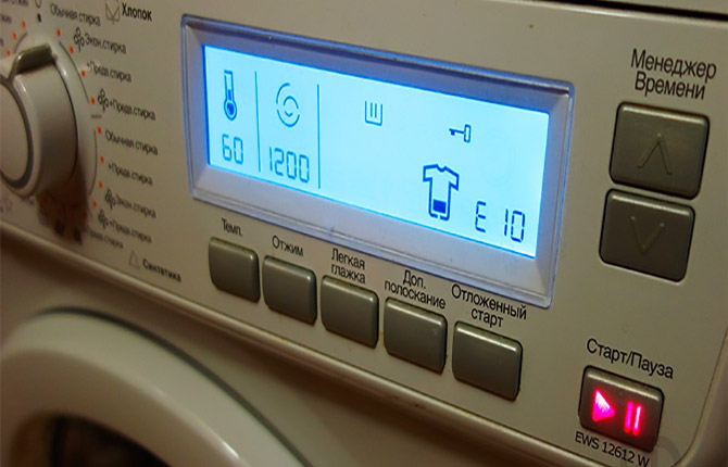 Ошибка Е10 в стиральной машине Electrolux